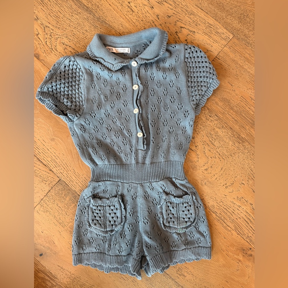 Zara Kids Knit Button-Up Romper Exclusive 2025 Collection
